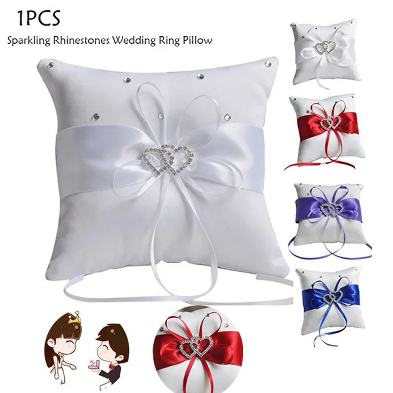 Ring Bearer Pillow - 1 buah 10*10cm berlian imitasi berkilau