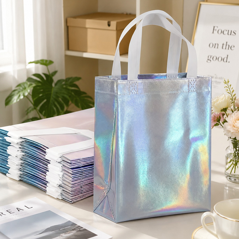 Wedding Supply Shops - 10 Buah/Pak Tas Belanja Laser Warna-warni