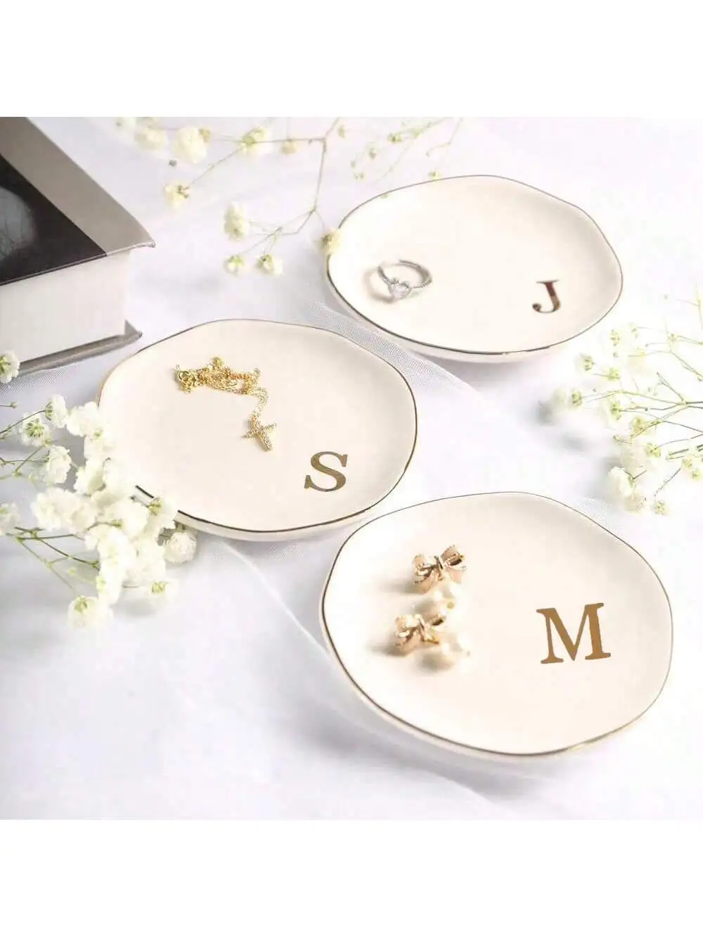 Wedding Z - Baki perhiasan piring cincin inisial dengan