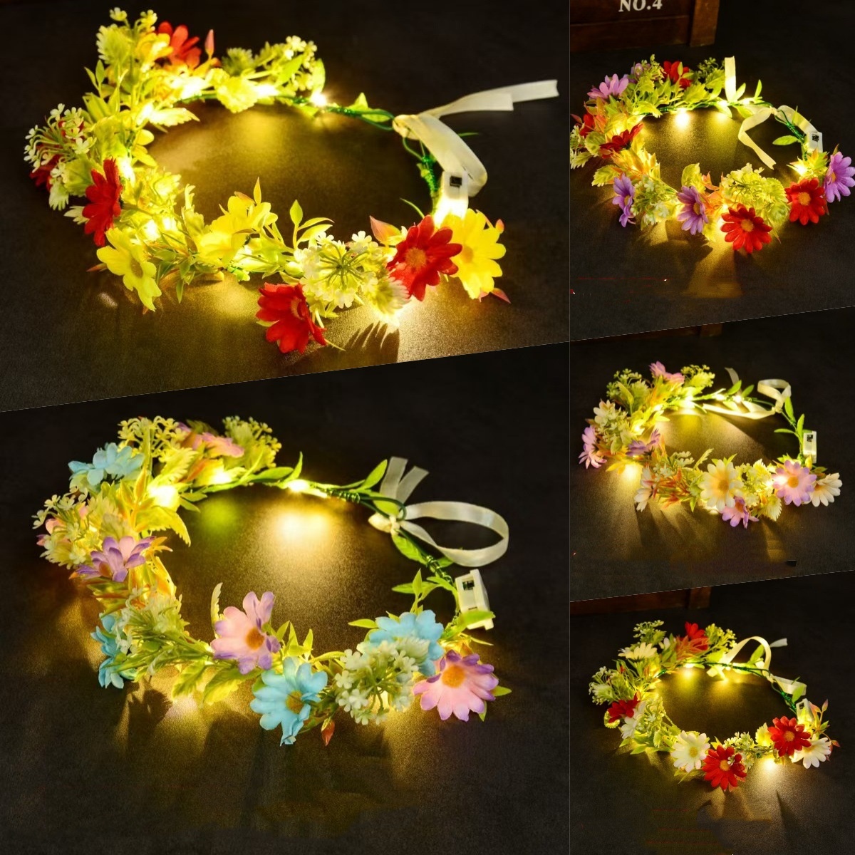 Wedding Arch Flower - Mahkota Bunga LED Menyala, Hiasan Kepala