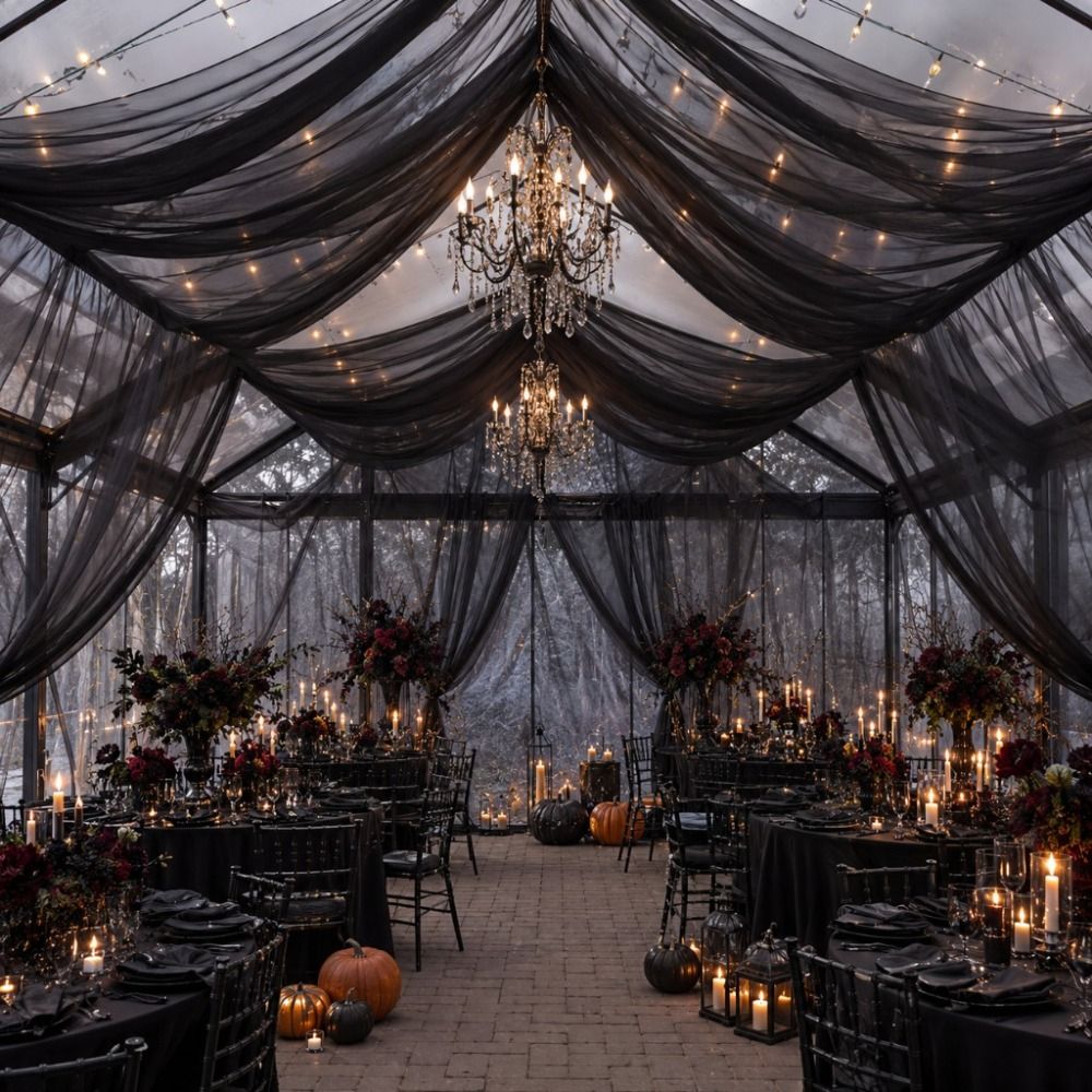 Wedding Backdrop Curtain - Tirai Tulle Transparan Dekorasi Pesta Festival,