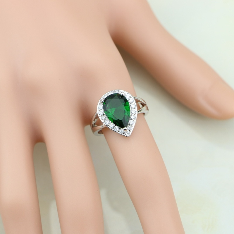 Wedding Z - Air Drop Cincin Perak 925 Hijau
