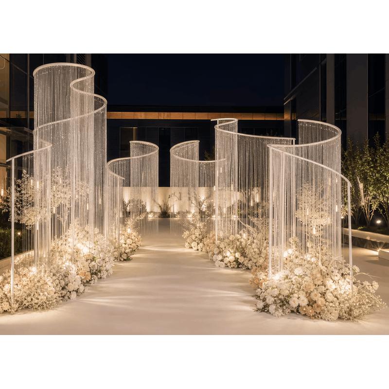 Wedding Backdrop Curtain - Gapura Besi Bentuk S Mewah 240-300
