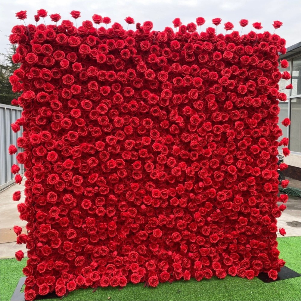Uflower Mawar Merah 5D Bunga K - Wedding Backdrop Curtain ulasan dan harga