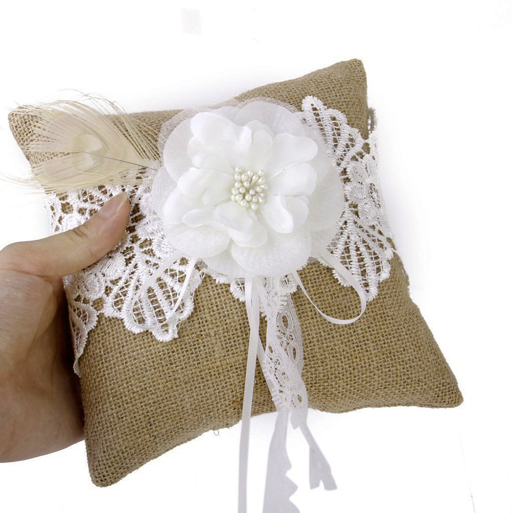 Bantal Cincin Pernikahan Jute  - Ring Bearer Pillow ulasan dan harga