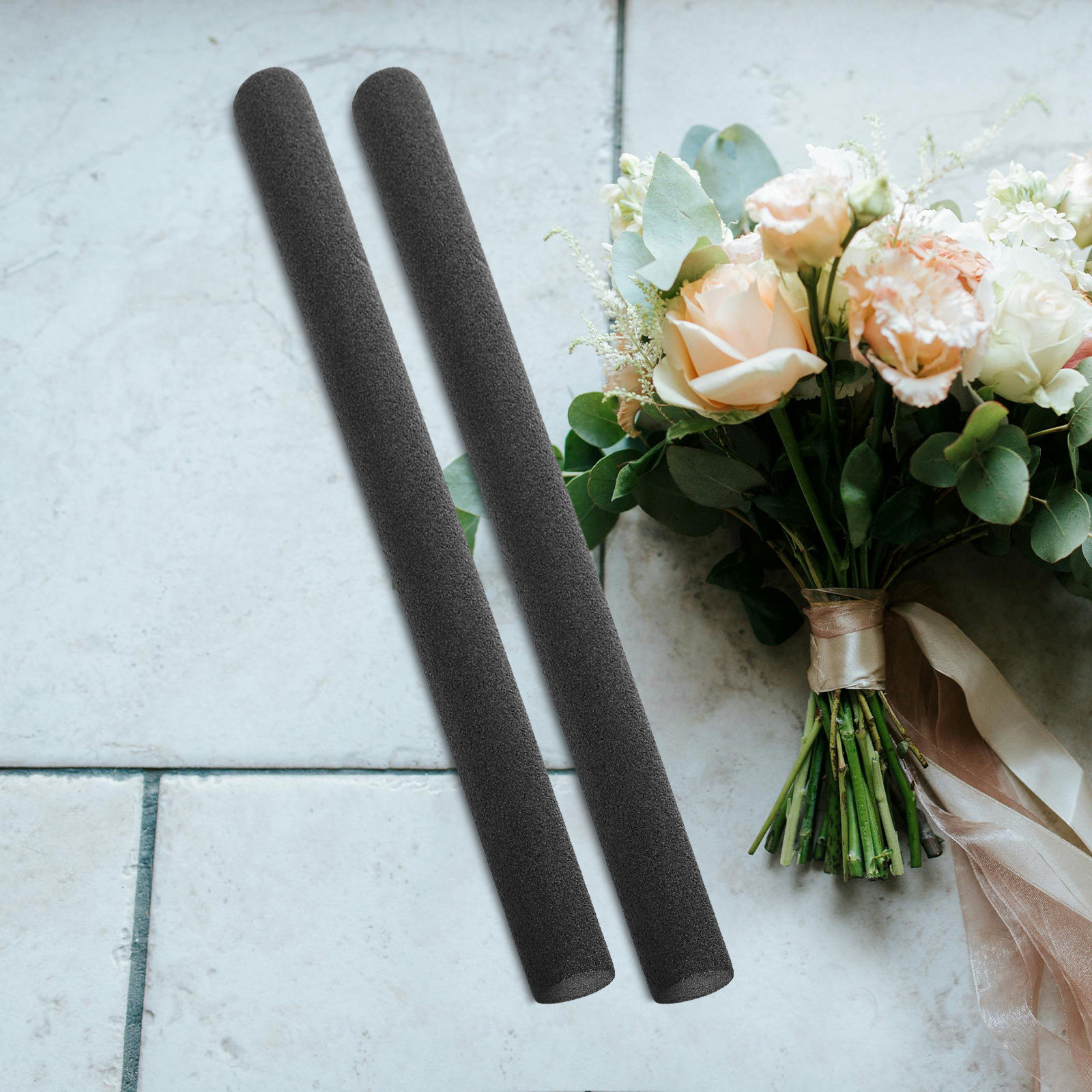 8 Buah Batang Busa Bunga Hitam - Wedding Floral Supply ulasan dan harga