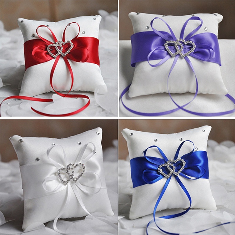 1 buah 10*10cm berlian imitasi - Ring Bearer Pillow ulasan dan harga