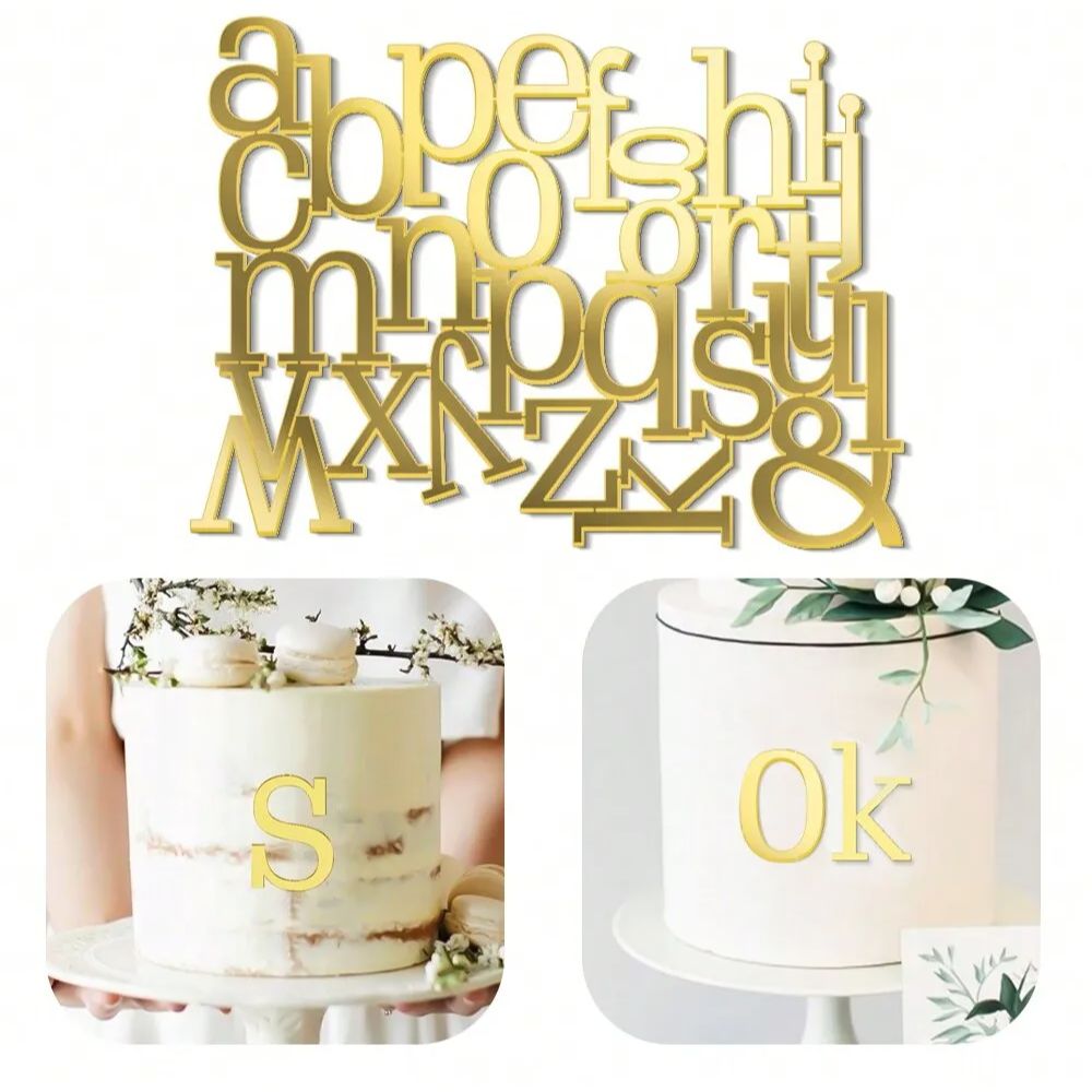 1set A-Z akrilik cermin emas,  - Wedding Z ulasan dan harga
