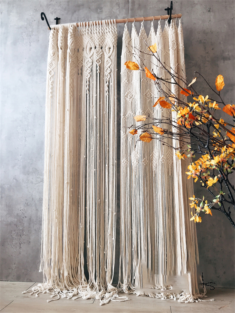 Tenun tangan Bohemia Macrame k - Wedding Backdrop Curtain ulasan dan harga