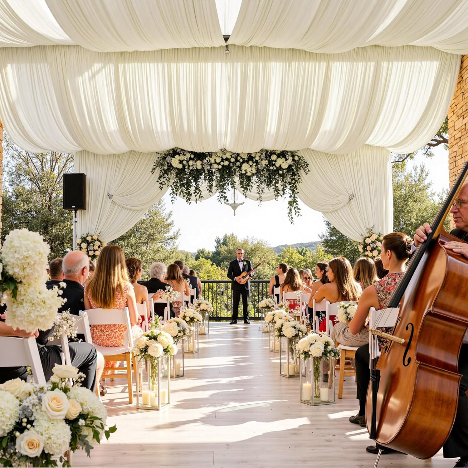 Tirai Latar Belakang Putih unt - Wedding Backdrop Curtain ulasan dan harga