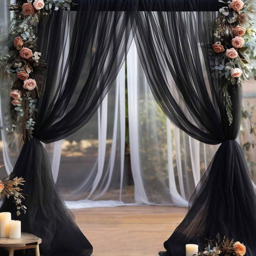 Tirai Tulle Transparan Dekoras - Wedding Backdrop Curtain ulasan dan harga