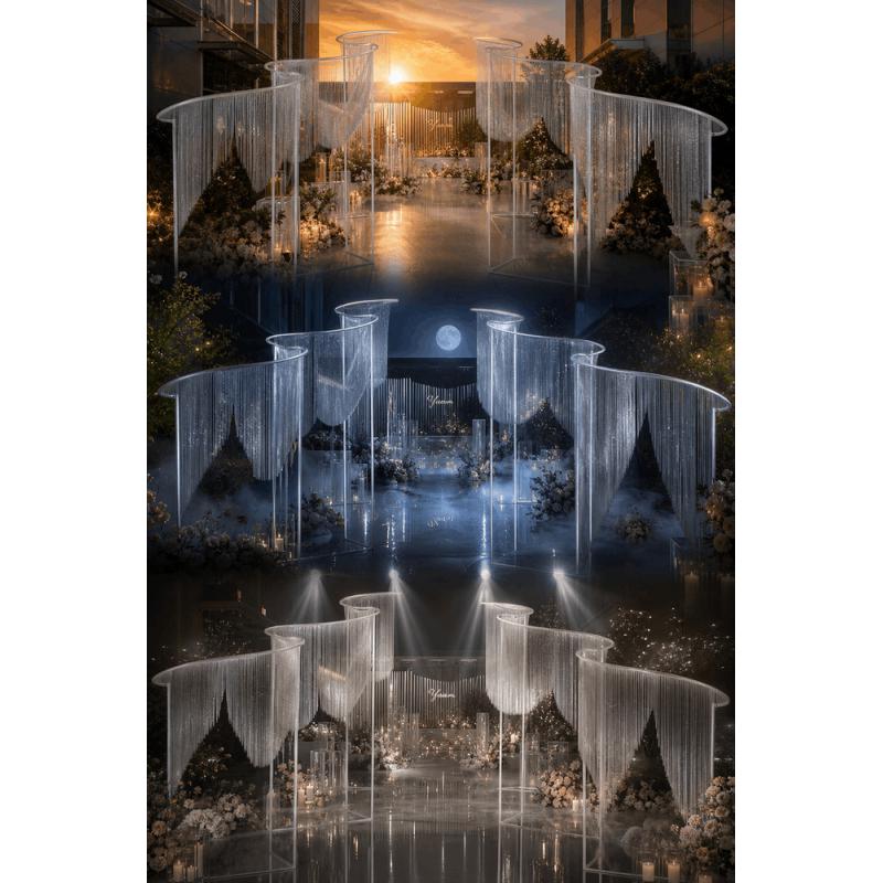 Gapura Besi Bentuk S Mewah 240 - Wedding Backdrop Curtain ulasan dan harga