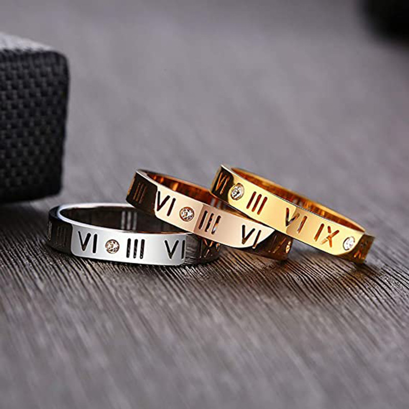 Cincin angka Romawi berongga b - Wedding Z ulasan dan harga